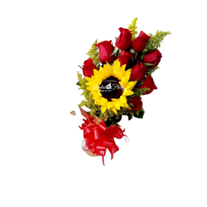 Solitario Rosas y girasol Cali