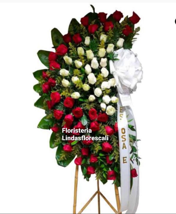 Corona fúnebre media luna