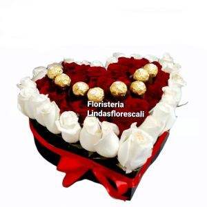 Corazón Rosas y Chocolates para ti