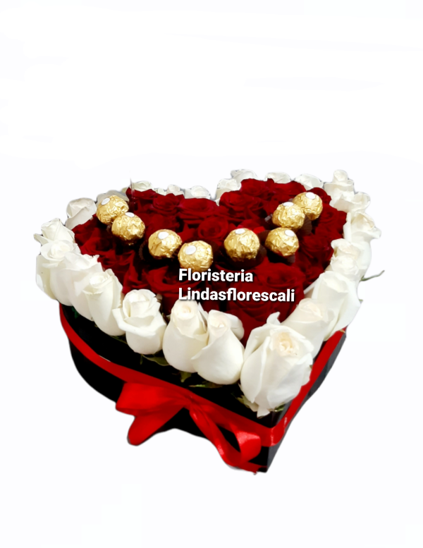 Corazón Rosas y Chocolates para ti