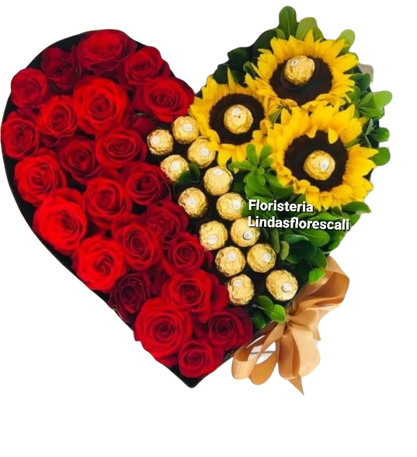 Corazón con chocolates Flores en Cali