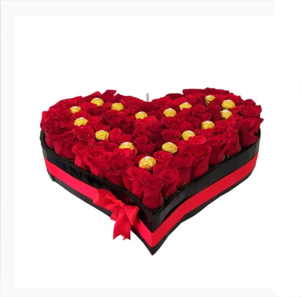 corazón en rosas con amor Cali