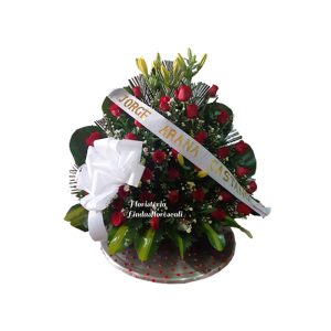 Abanico Fúnebre Rosas Rojas