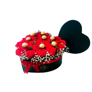 Corazón Rosas y Chocolates