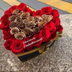 Rosas Doradas y Rojas