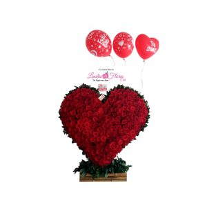 Corazón con Rosas Rojas en Cali