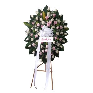 Corona Fúnebre Rosada