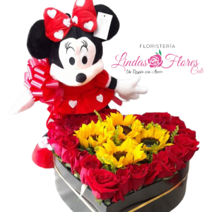 Rosas y Girasoles Con Peluche