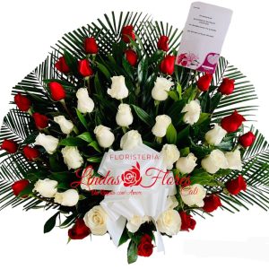 Abanico Fúnebre Rosas en Cali