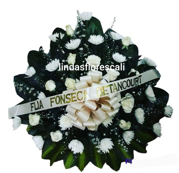Abanico fúnebres flores Blancas 