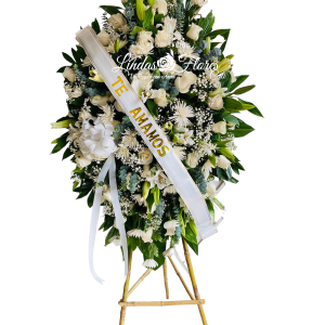 Corona fúnebre flores blancas