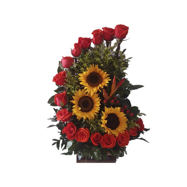 Ramo De Rosas Y Girasoles