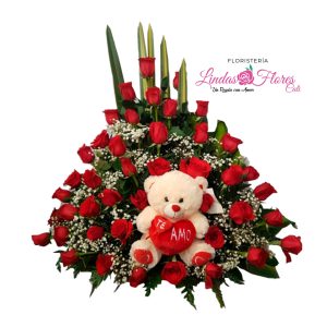 Ramo De Rosas Y Peluche