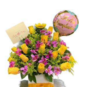 Arreglo Floral Rosas y Orquideas 