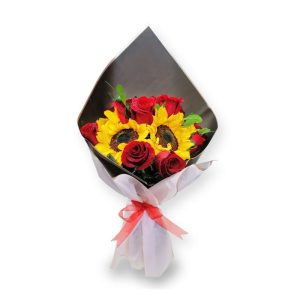 Ramillete de Rosas y Girasoles