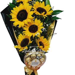 Detalle Girasoles y Chocolates Cali